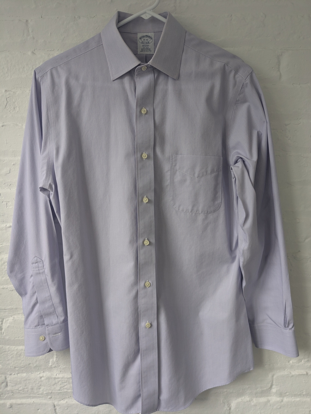 Brooks Brothers Classic Men's Dress Shirt w/ Light Lavender Pinstripes
